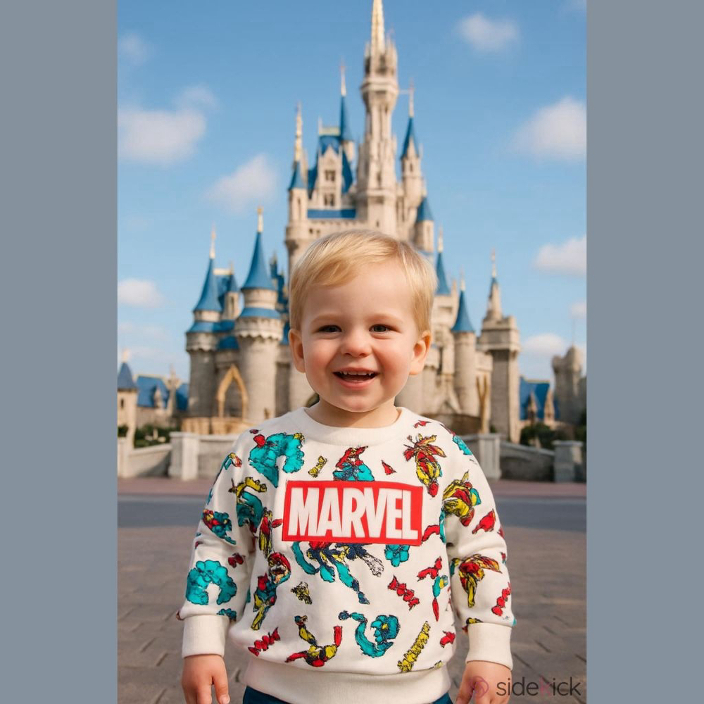 Boys Marvel White Red Character Print Sweatshirt 2T